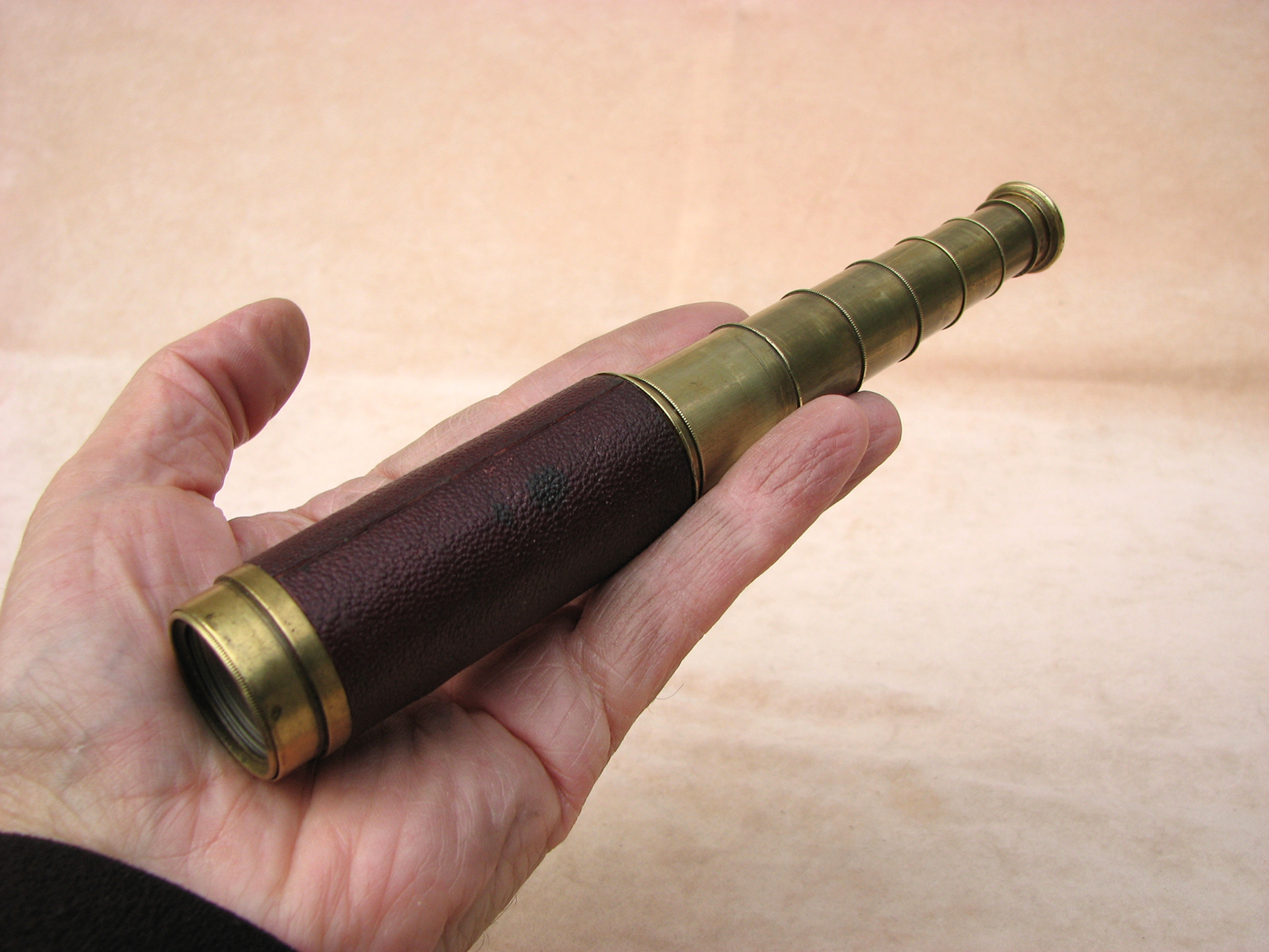 19th century six draw pocket telescope signed Turnbull Stirling.